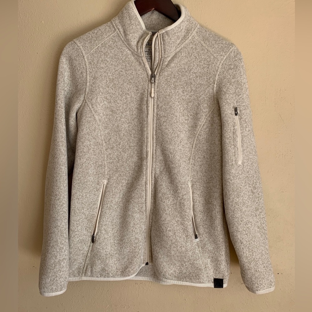 L.L. Bean Ivory Outdoor Polyester Full Zip Jacket Women’s Size Small